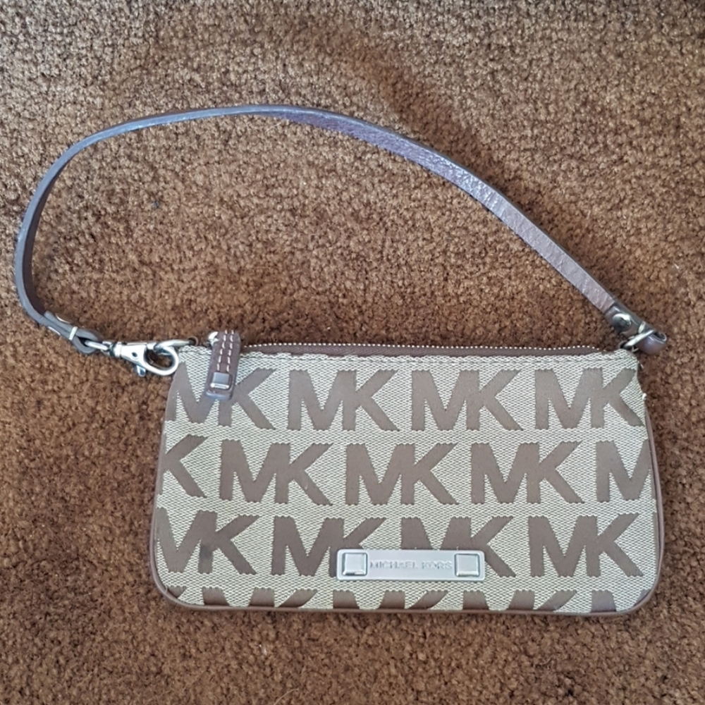 Authentic Michael Kors logo wristlet
